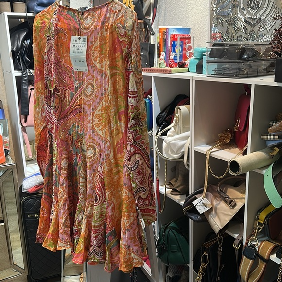 Paisley Multicolor Long Sleeve Dress - Picture 9 of 10